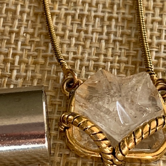 Gold Plated Pendant with Rose Quartz Stone PB + MDe - Picture 8 of 11